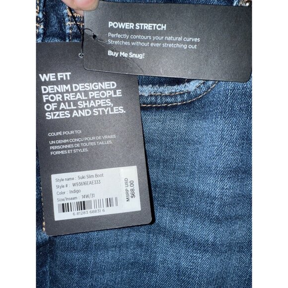 NWT Silver Jeans Suki Mid Rise Slim Bootcut Jeans Size 14 - Picture 7 of 14